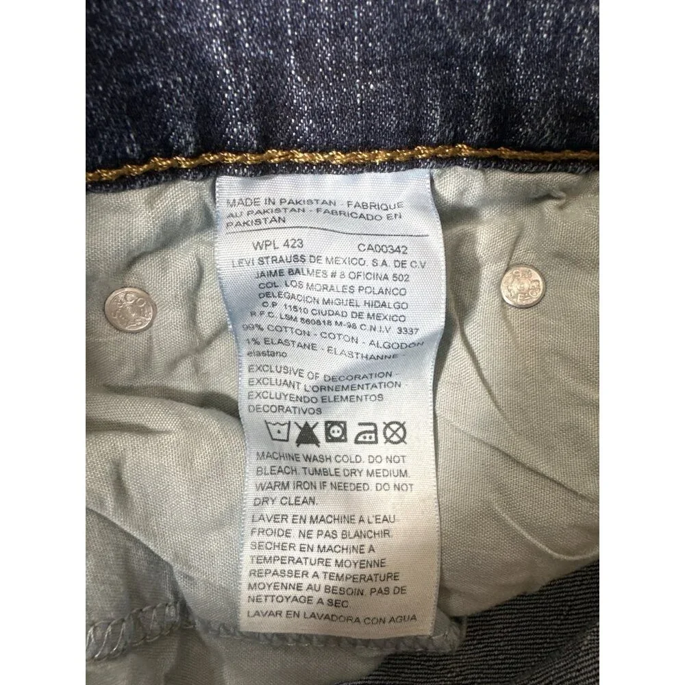 Signature By Levi Strauss Mens Straight Jeans Size W40 L30 Dark Wash Denim - Picture 5 of 6